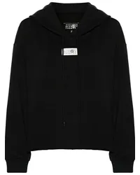 Maison Margiela Hoodie mit Nummern-Patch Schwarz