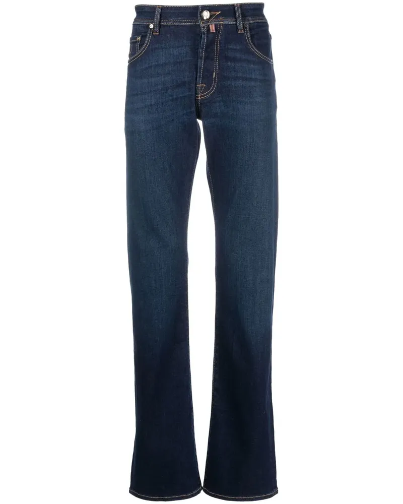 Jacob Cohën Gerade Jeans mit Logo-Stickerei - Blau Blau