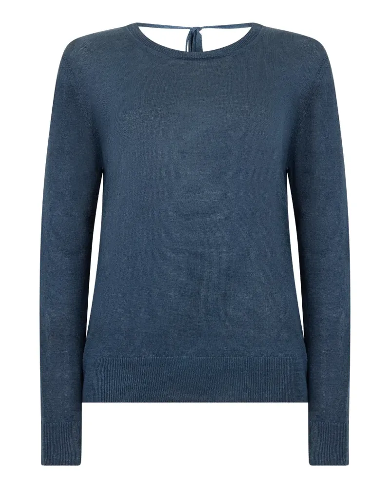 120% Lino tie-detail top - Blau Blau