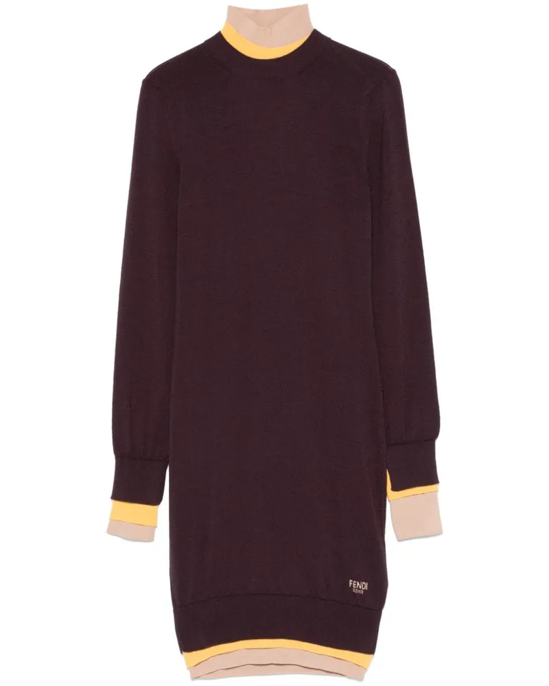 Fendi Minikleid im Layering-Look - Violett Violett