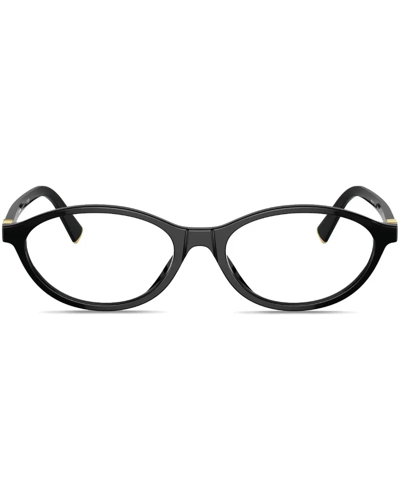 Miu Miu Brille mit ovalem Gestell - Schwarz Schwarz