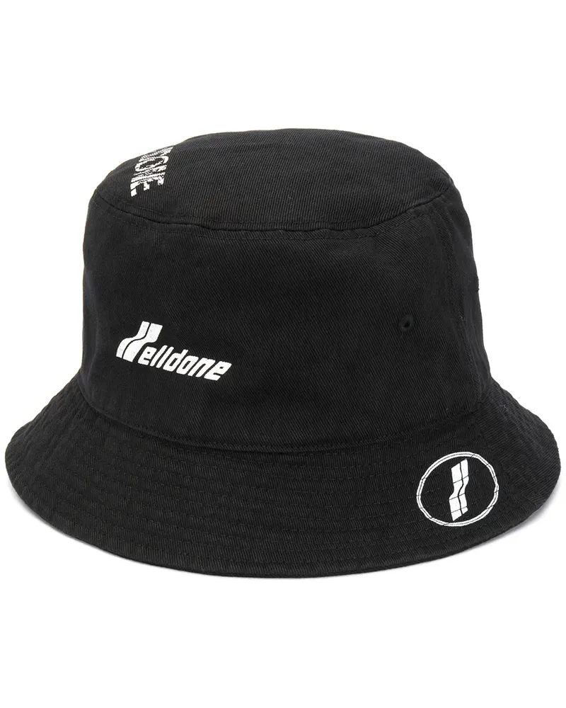 WE 11 DONE Fischerhut mit Logo-Print - Schwarz Schwarz