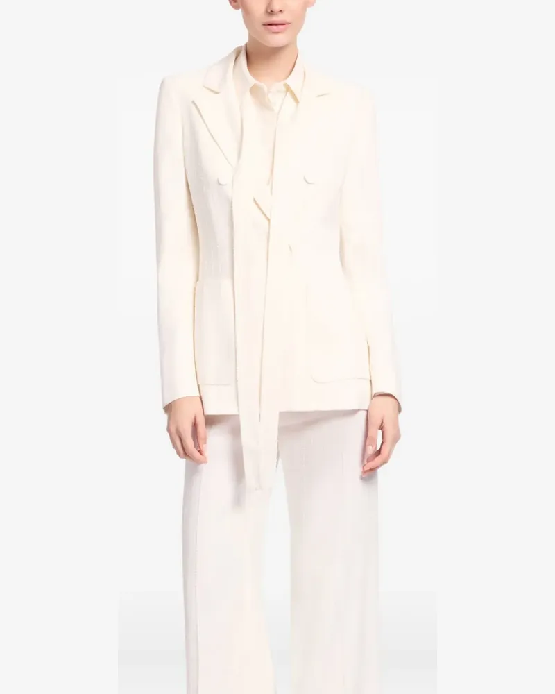 Elie Saab embellished pinstripe crepe blazer - Weiß Weiß