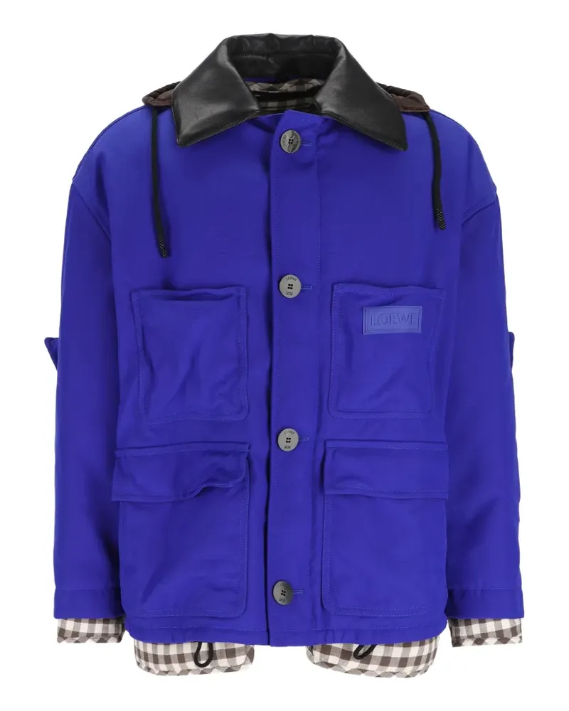 Loewe logo-patch contrast-trim jacket - Blau Blau