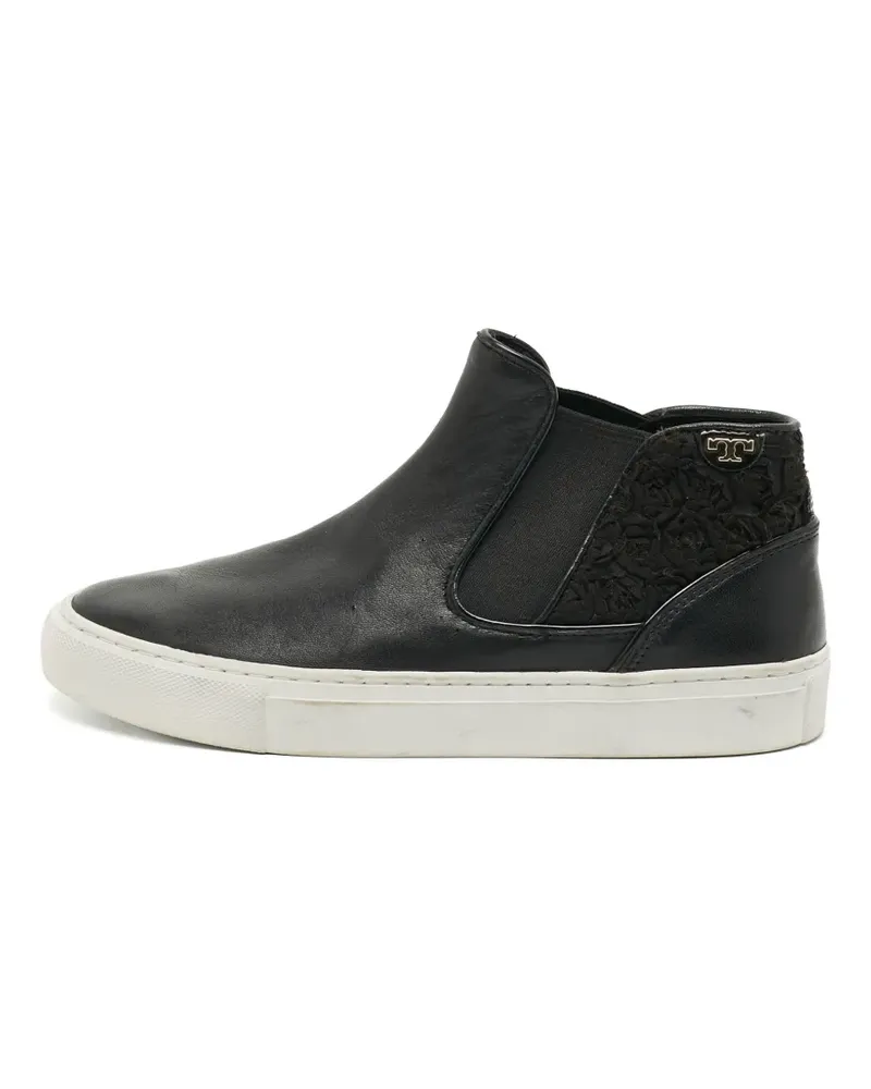Tory Burch floral-patterned leather sneakers - Schwarz Schwarz