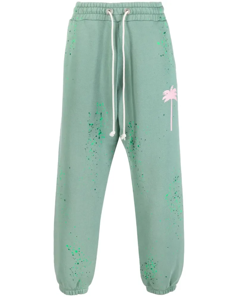 Palm Angels Jogginghose mit Farbklecks-Print - Grün Grün