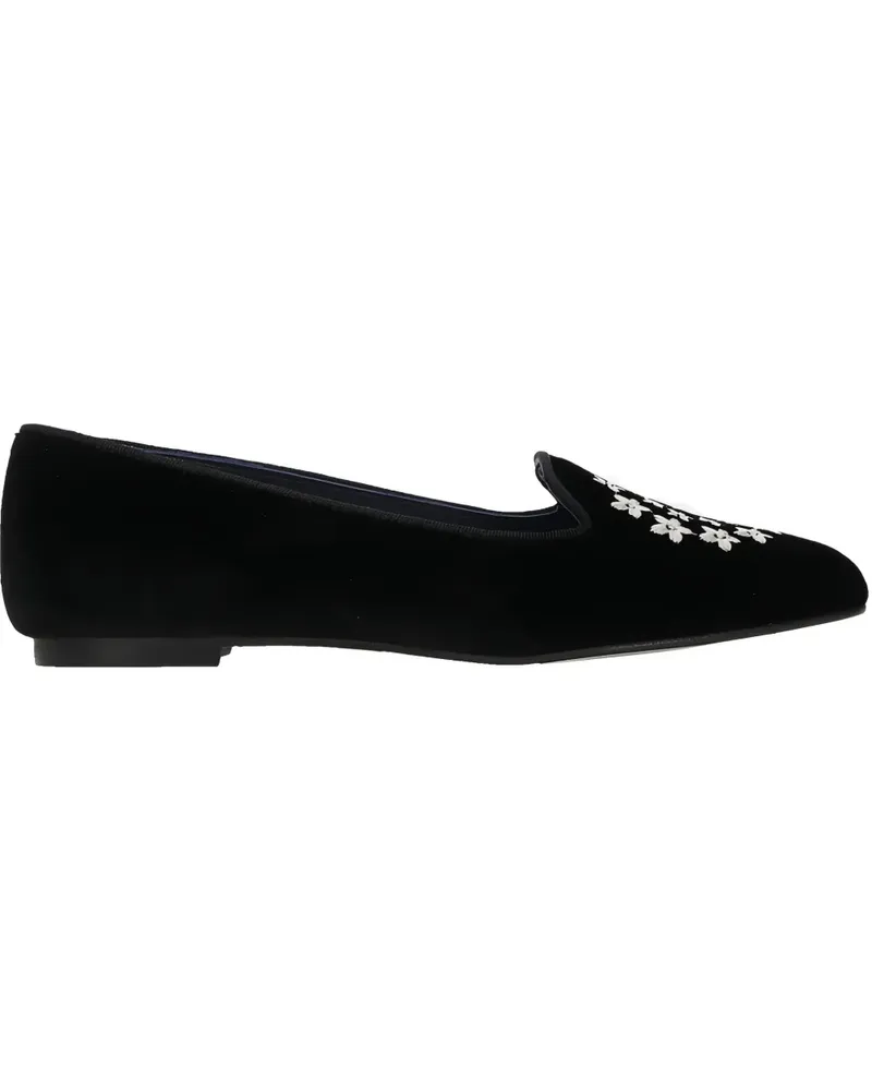 Castañer floral-embroidery loafers - Schwarz Schwarz