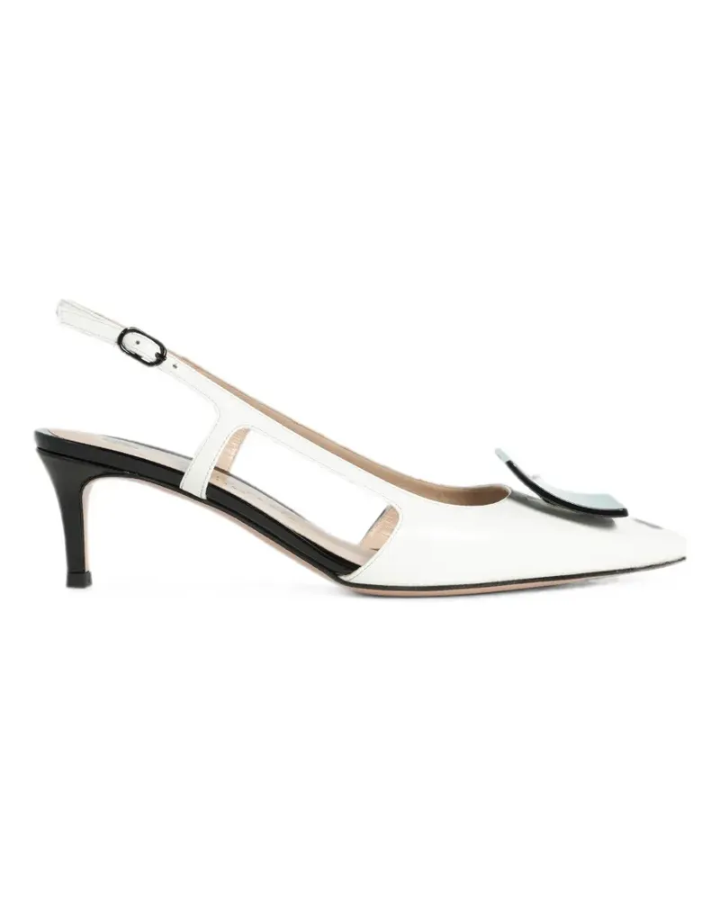 FESTA Milano Kimera patent-leather slingback heeled pumps - Weiß Weiß