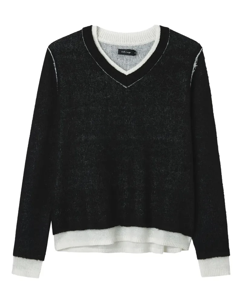 Tout a Coup layered V-neck sweater - Schwarz Schwarz