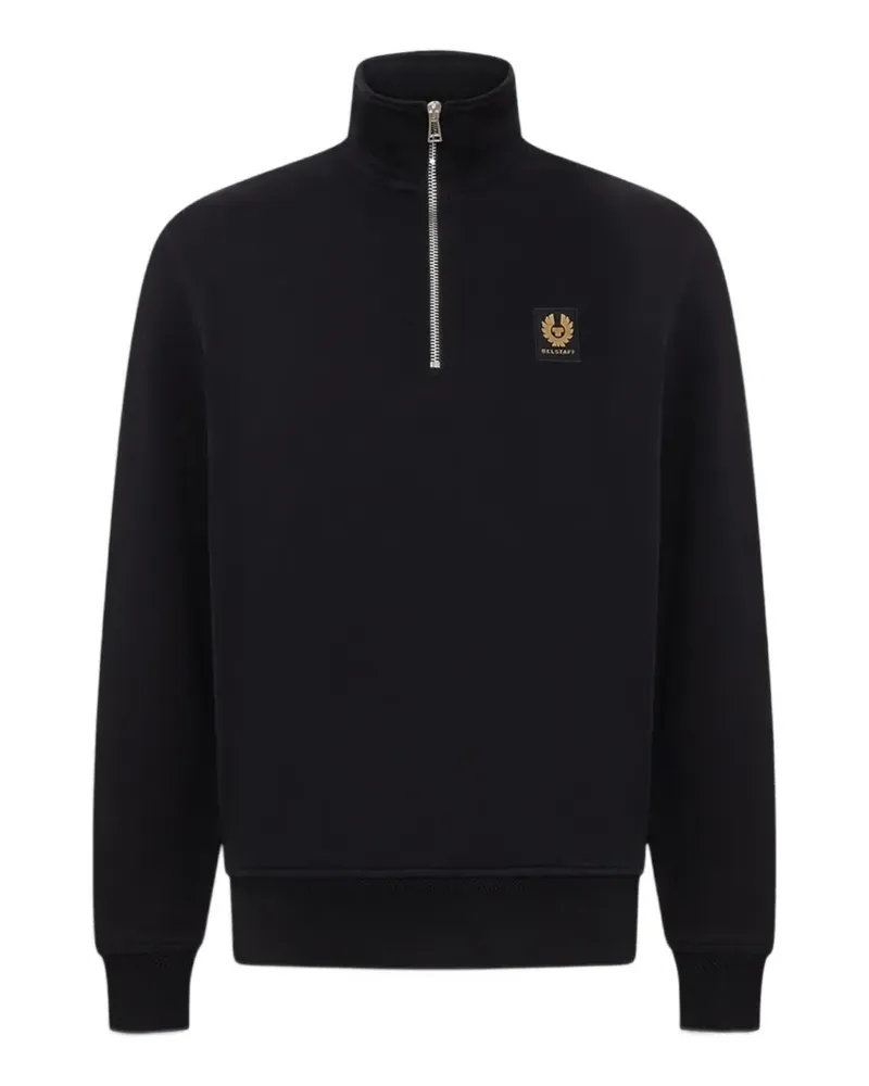 Belstaff Sweatshirtjacke mit Logo-Patch - Schwarz Schwarz