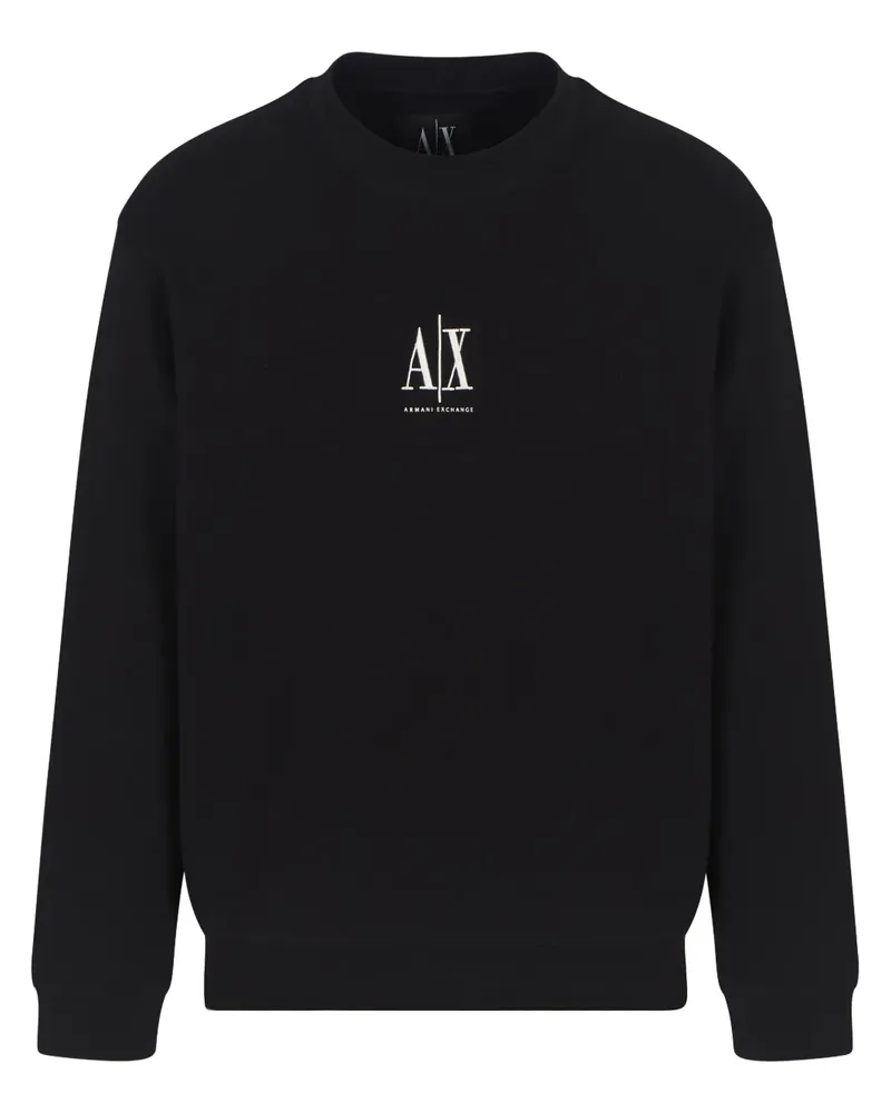 Armani Exchange Sweatshirt mit Logo-Stickerei - Schwarz Schwarz