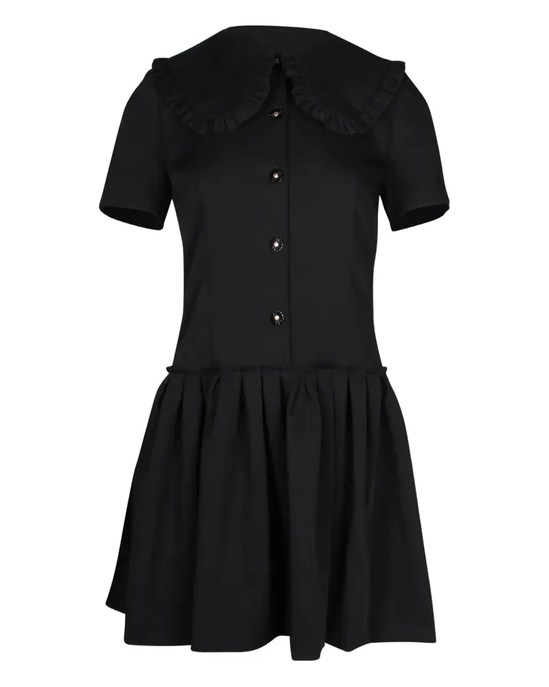 Sandro Peter Pan collar pleated mini dress - Schwarz Schwarz