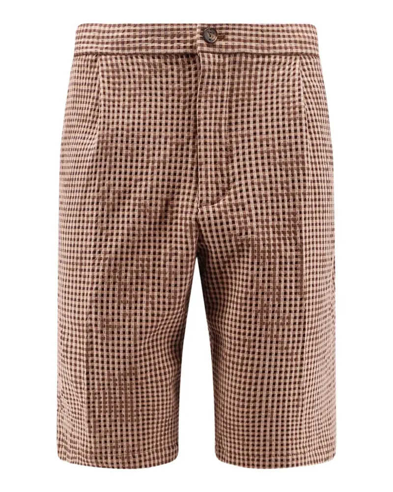 Hevò Karierte Torre Lapillo Shorts - Braun Braun