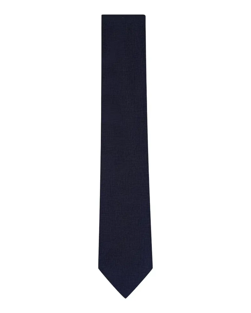 Ermenegildo Zegna micro-patterned silk tie - Blau Blau