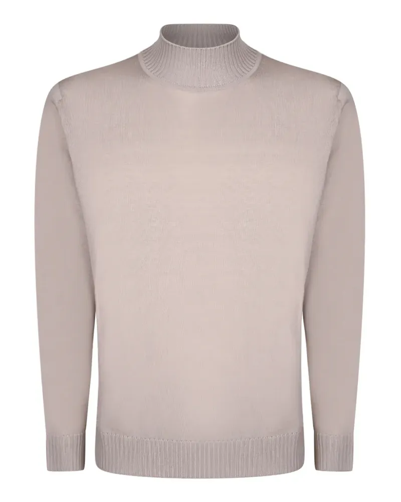 Dell'oglio Stehkragen-Pullover mit geripptem Saum - Weiß Weiß