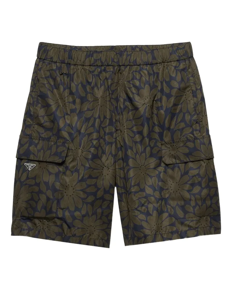 Prada Bedruckte Badehose aus Re-Nylon - Blau Blau