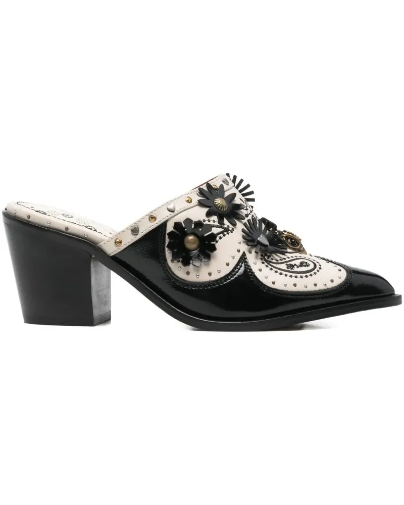 Kurt Geiger 70mm floral-embellishment mules - Schwarz Schwarz