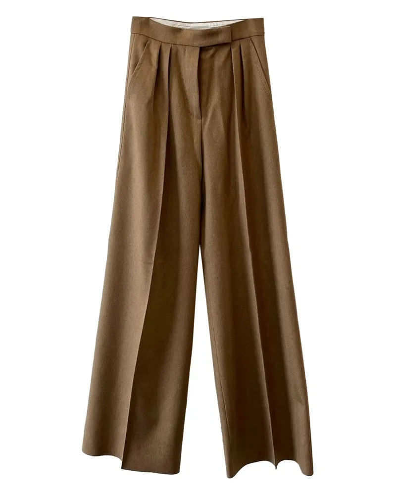 Max Mara Plisseehose mit geradem Schnitt - Braun Braun
