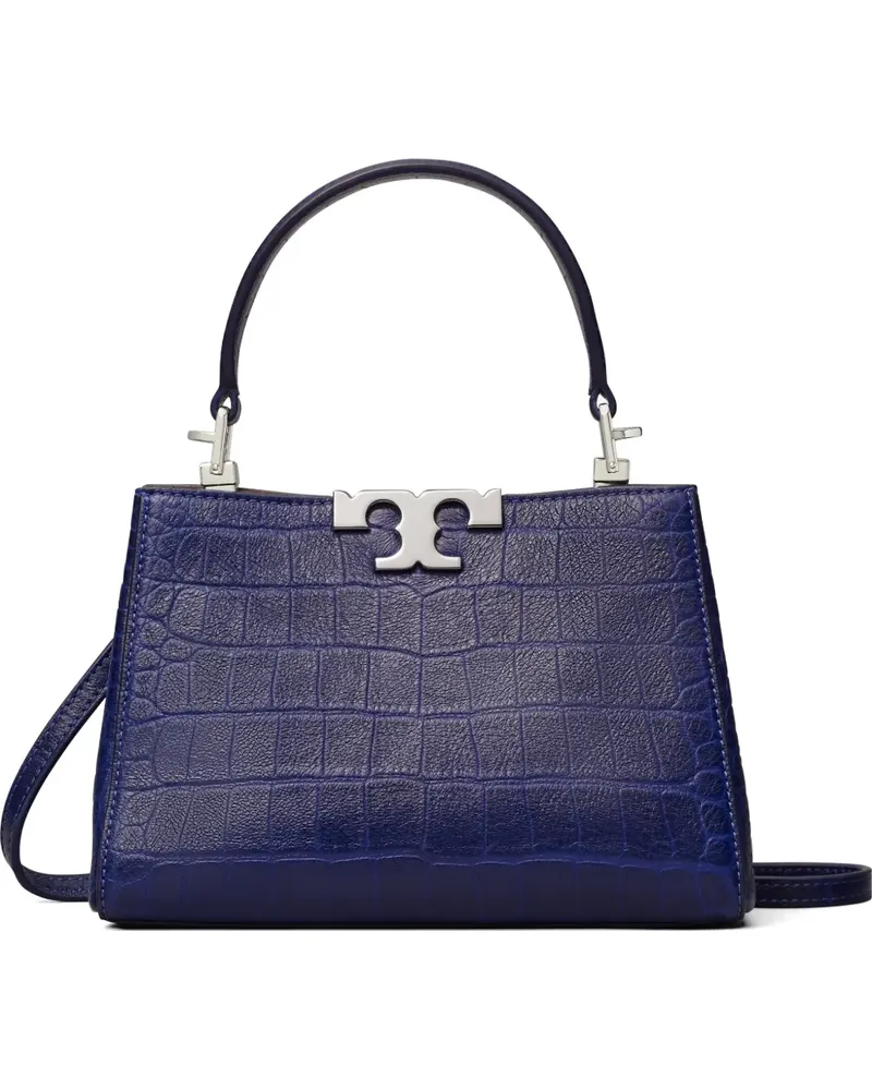 Tory Burch Eleanor embossed soft mini satchel - Blau Blau