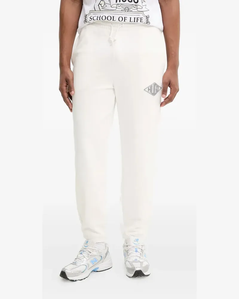HUGO BOSS Jogginghose mit geflocktem Logo - Weiß Weiß