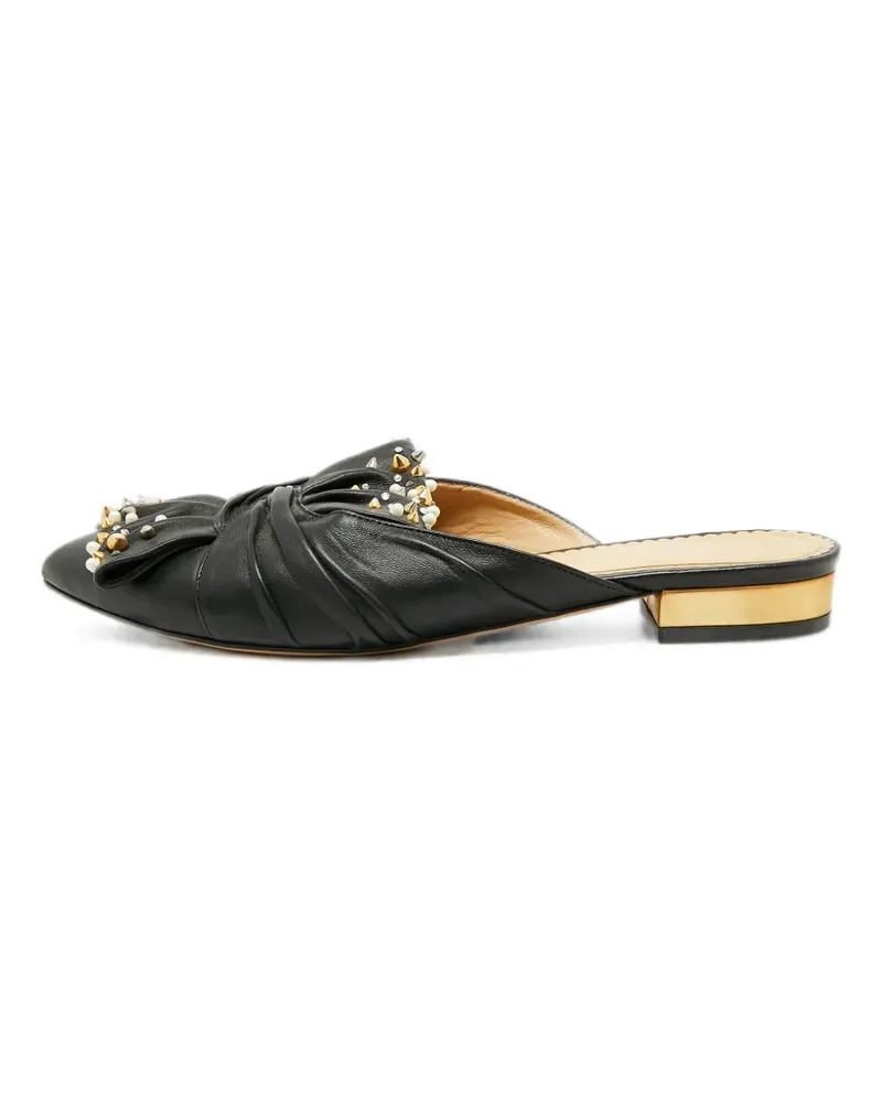 Charlotte Olympia spike-embellished knotted mules - Schwarz Schwarz