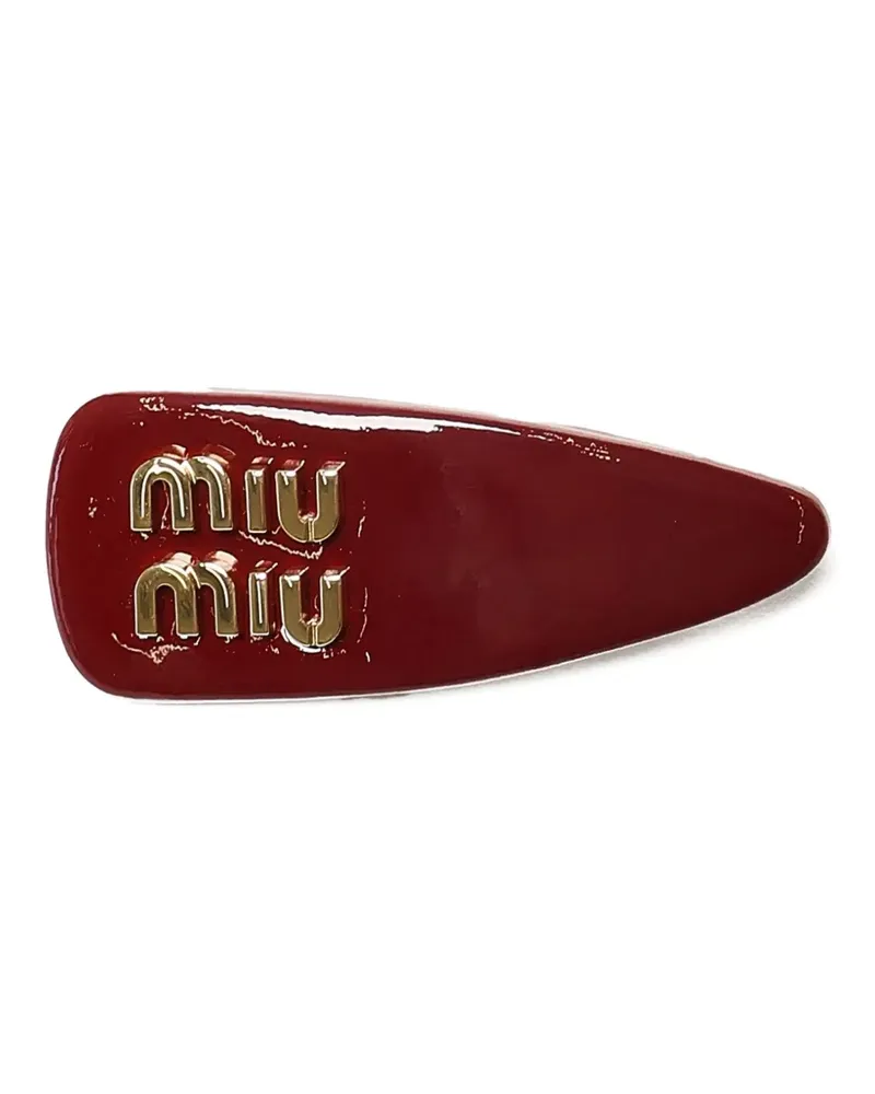 Miu Miu Haarspange mit Logo - Rot Rot