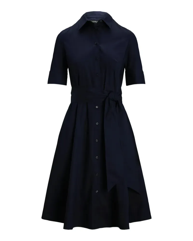 Ralph Lauren Midi-Hemdkleid aus Baumwollgemisch mit Gürtel - Blau Blau