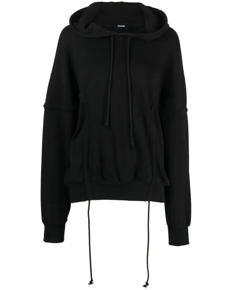 WE 11 DONE Gestrickter Hoodie - Schwarz Schwarz