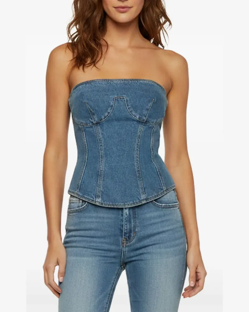 Magda Butrym Schulterfreies Top - Blau Blau