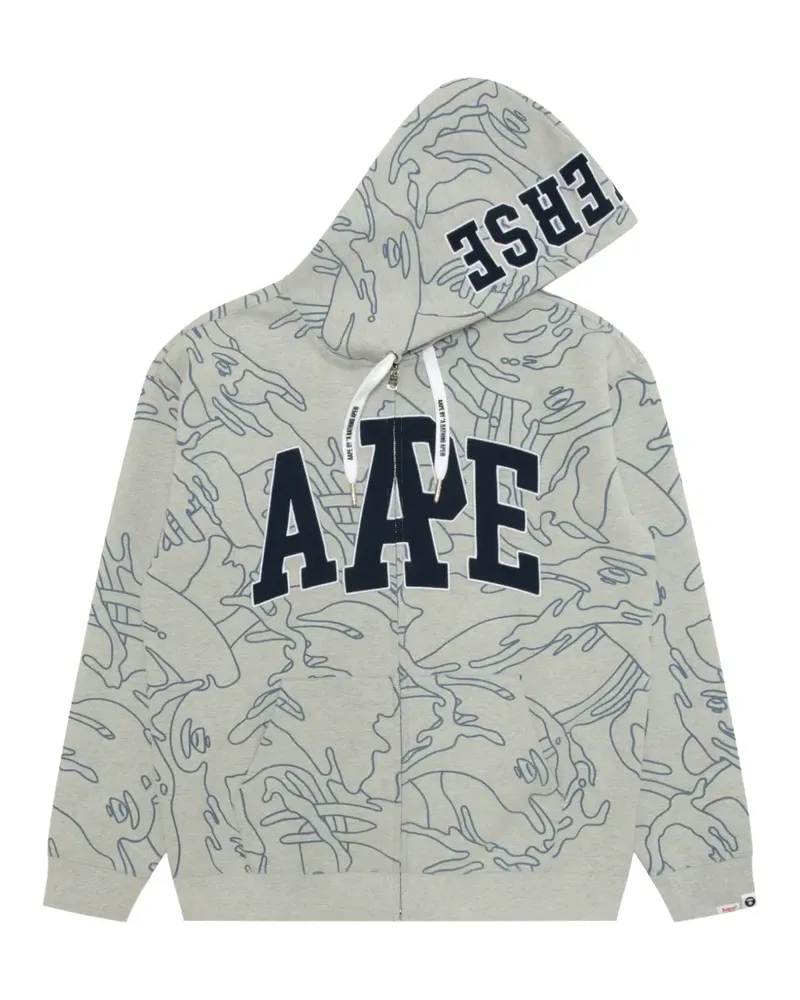 BAPE Kapuzenjacke mit Reißverschluss - Grau Grau