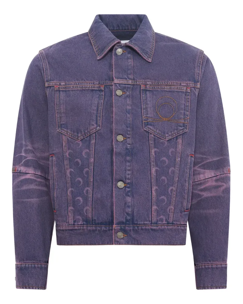Marine Serre Jeansjacke mit Monogramm - Violett Violett