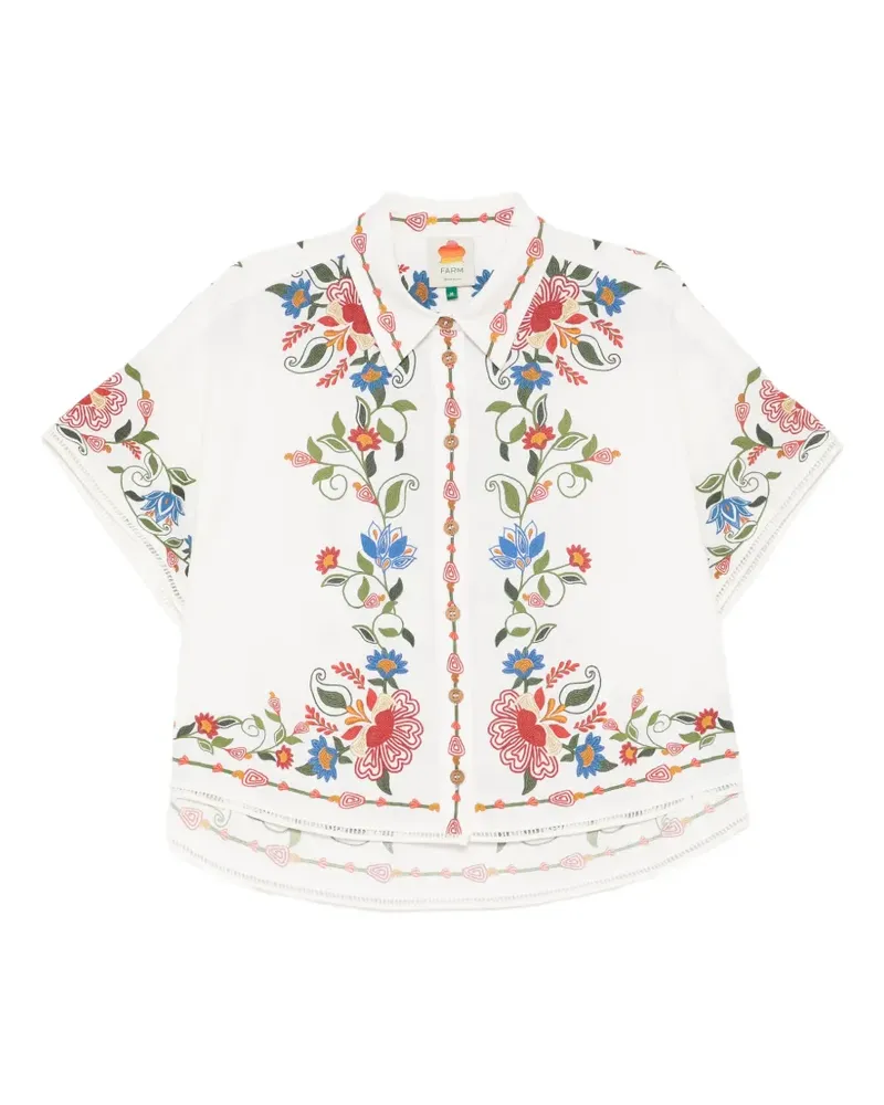 FARM Rio Hemd mit Blumenprint - Nude Nude