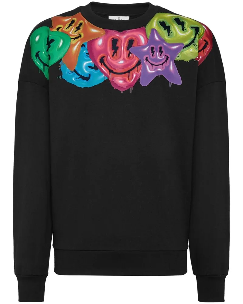 Philipp Plein Sweatshirt mit Smiley-Print - Schwarz Schwarz