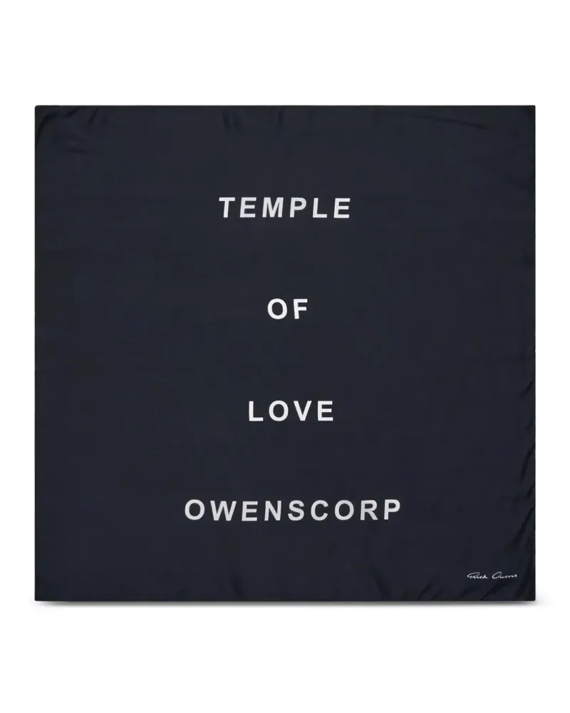 Rick Owens slogan-print scarf - Schwarz Schwarz
