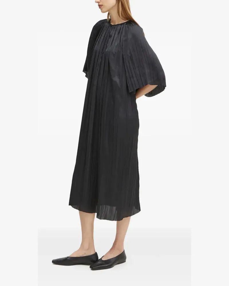 Day Birger et Mikkelsen Midikleid mit Falten - Schwarz Schwarz