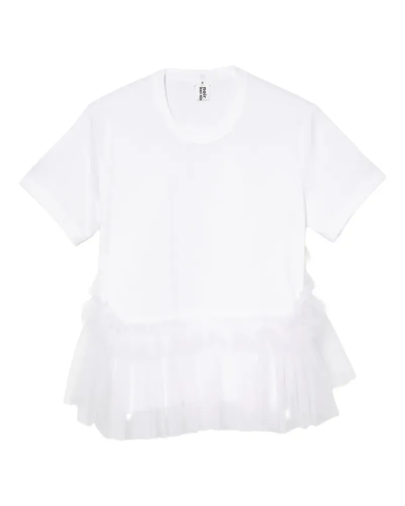 Noir Kei Ninomiya T-Shirt mit Rüschen - Weiß Weiß