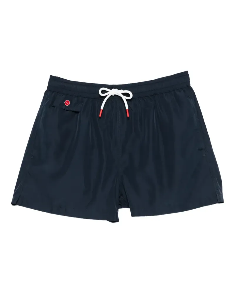 Kiton logo-patch swim shorts - Blau Blau