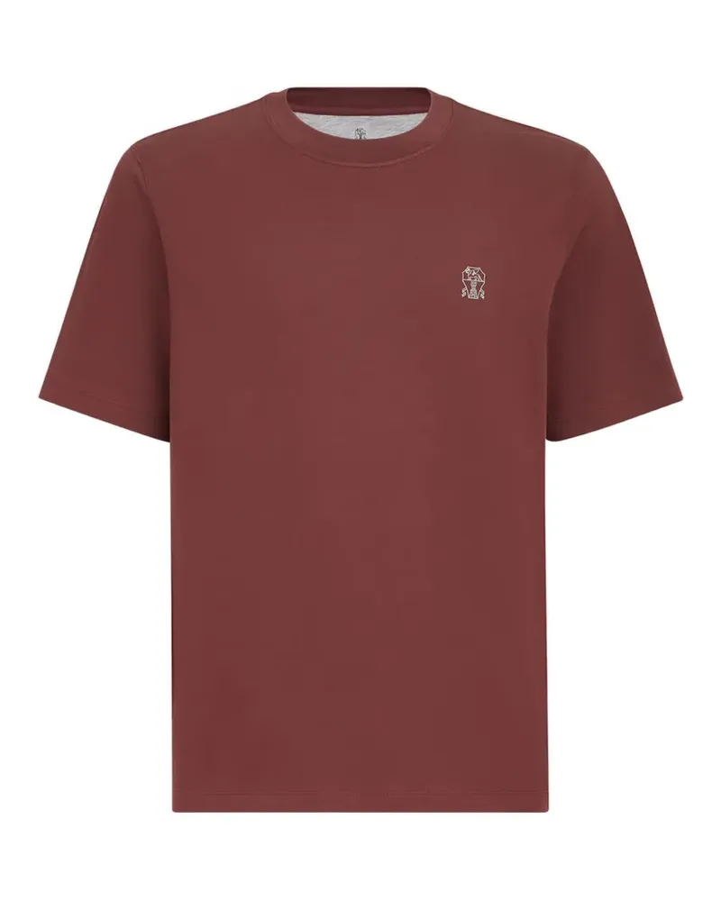 Brunello Cucinelli T-Shirt mit Logo-Print - Rot Rot