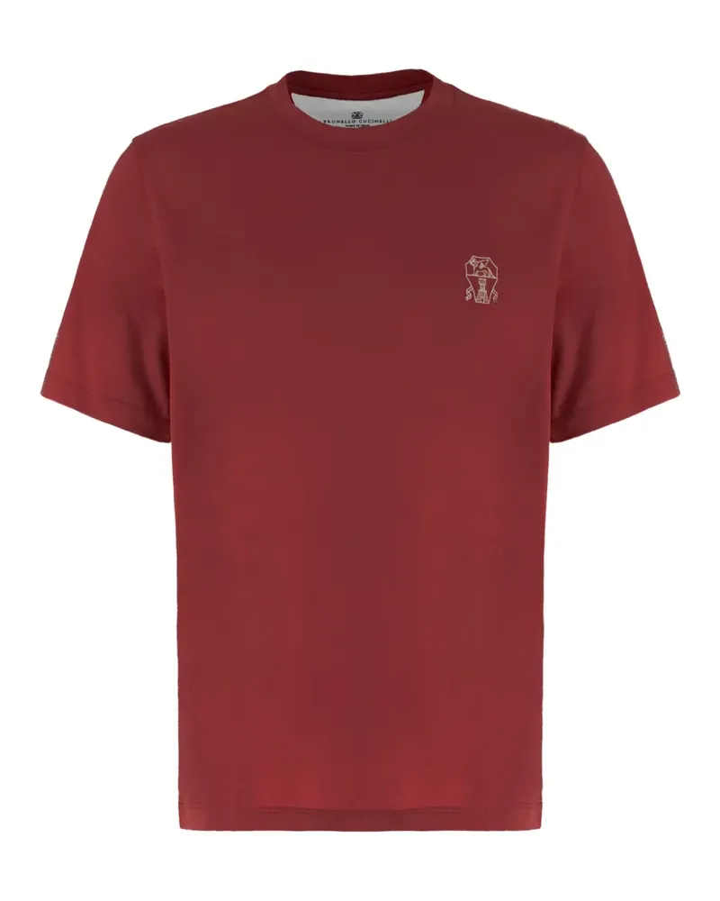 Brunello Cucinelli logo-print T-shirt - Rot Rot