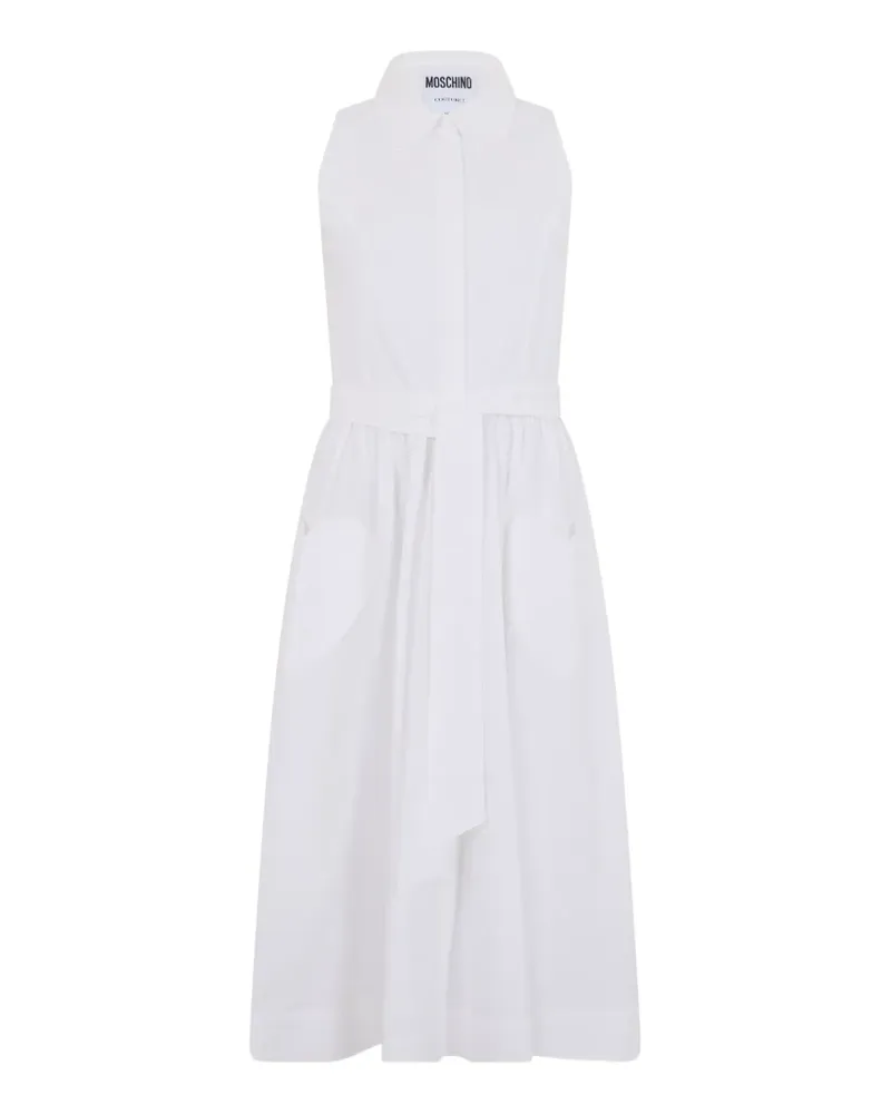 Moschino sleeveless belted midi dress - Weiß Weiß