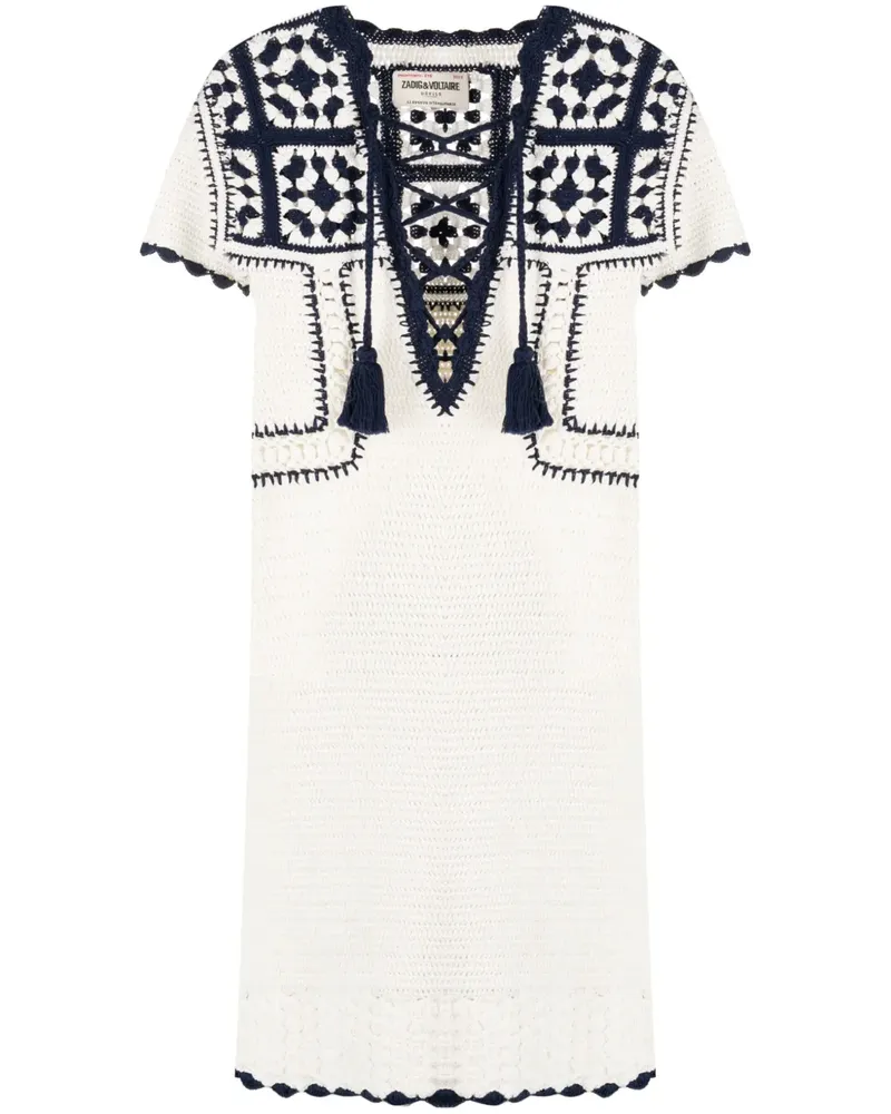 Zadig & Voltaire Gehäkeltes Minikleid - Weiß Weiß