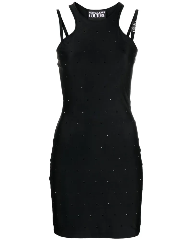 Versace Jeans Enges Kleid mit Strass - Schwarz Schwarz