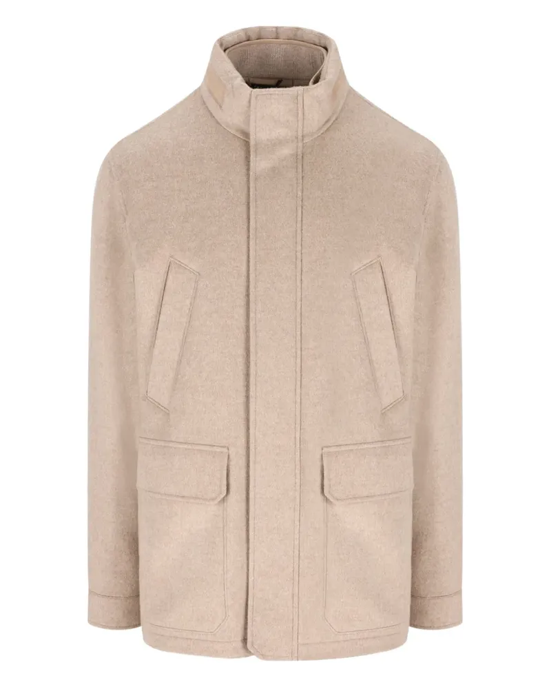 Ermenegildo Zegna cashmere high-neck jacket - Nude Nude