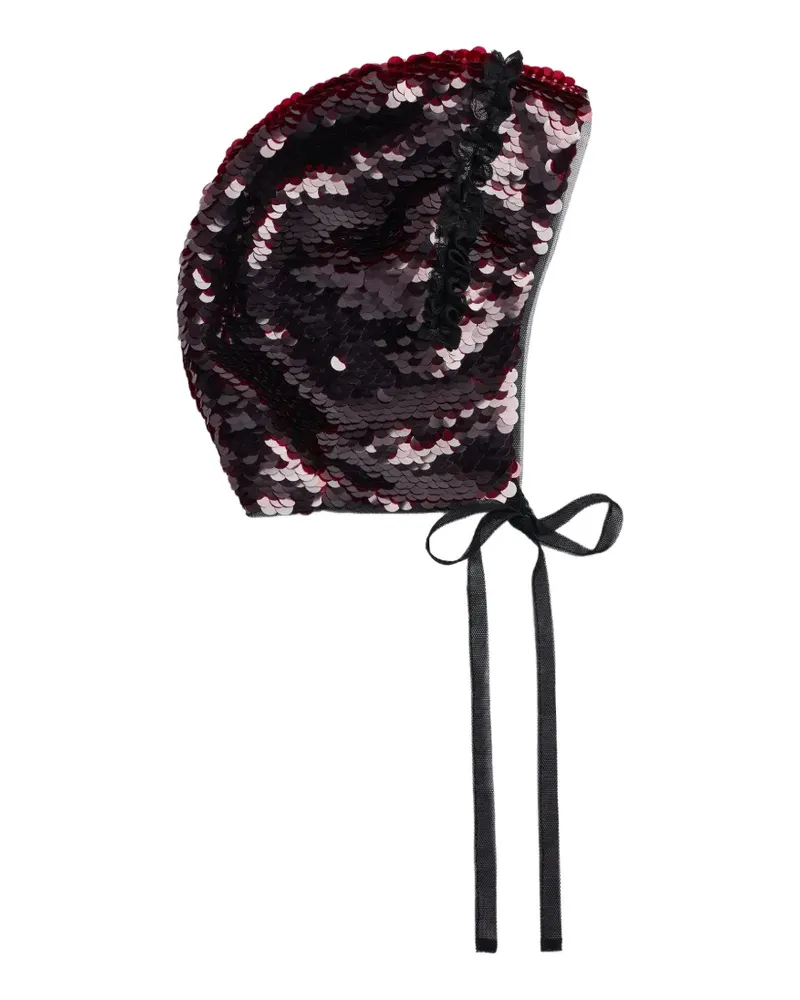 Simone Rocha Mütze mit Pailletten - Rot Rot