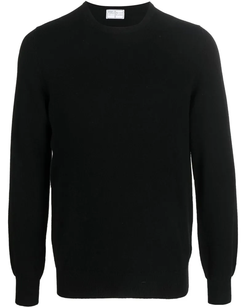 Fedeli Pullover mit rundem Ausschnitt - Schwarz Schwarz