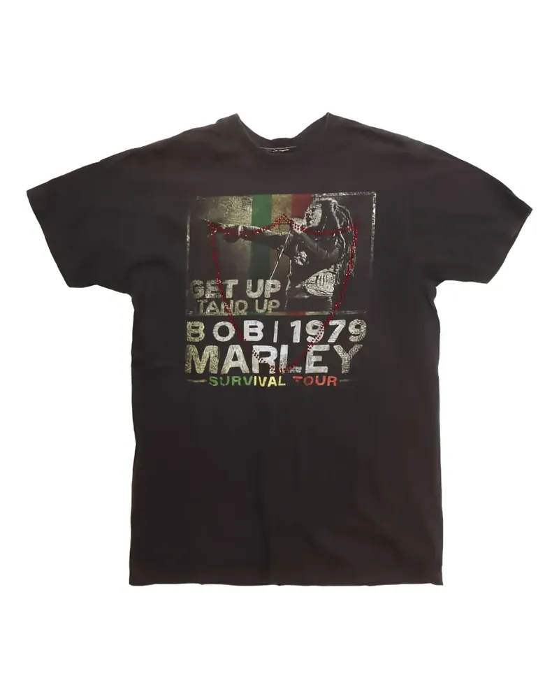 HTC Hollywood Trading Company T-Shirt mit Bob Marley-Print - Schwarz Schwarz