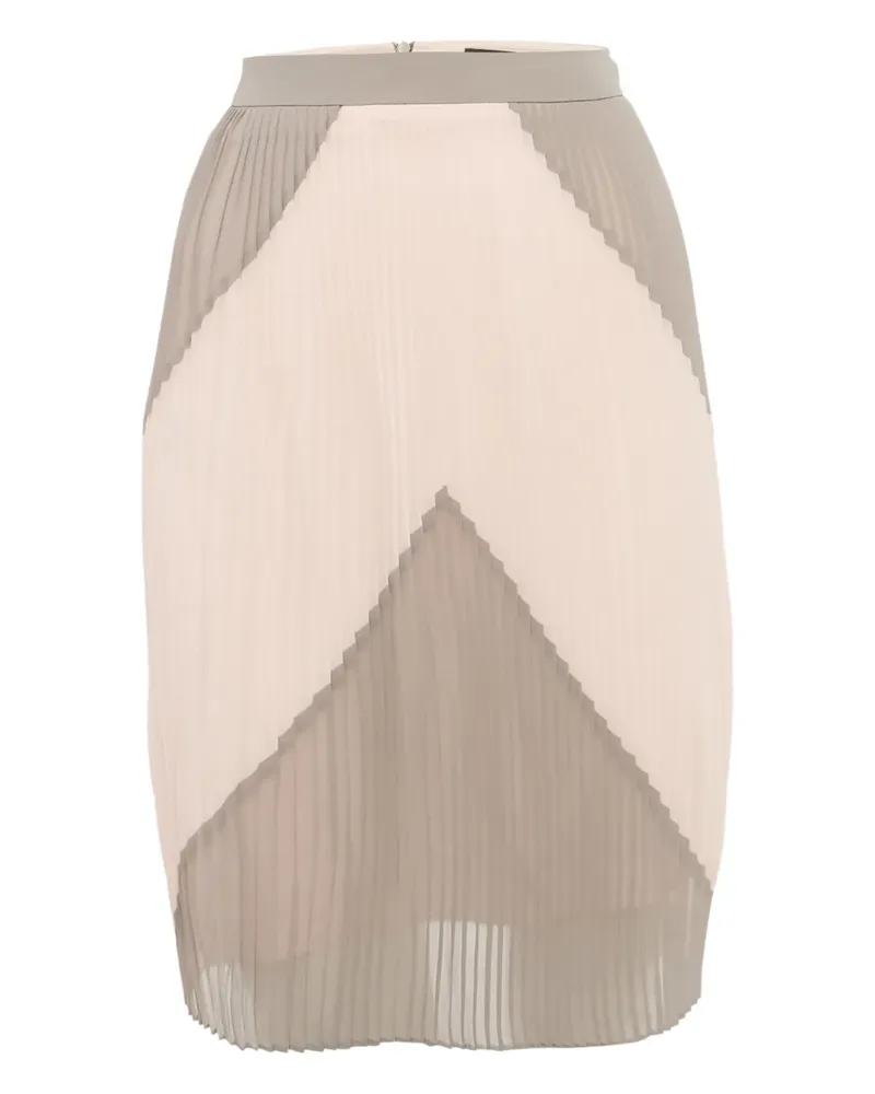 HUGO BOSS pleated colourblock midi skirt - Nude Nude