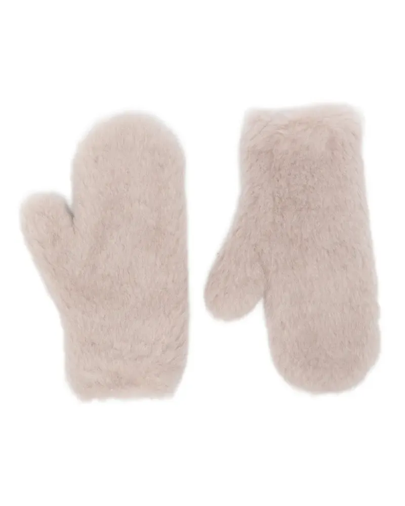 Max Mara Ombrato Teddy mittens - Nude Nude