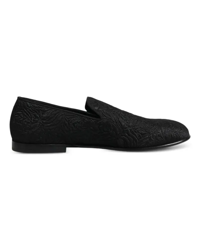 Dolce & Gabbana Loafer mit Blumenmuster - Schwarz Schwarz