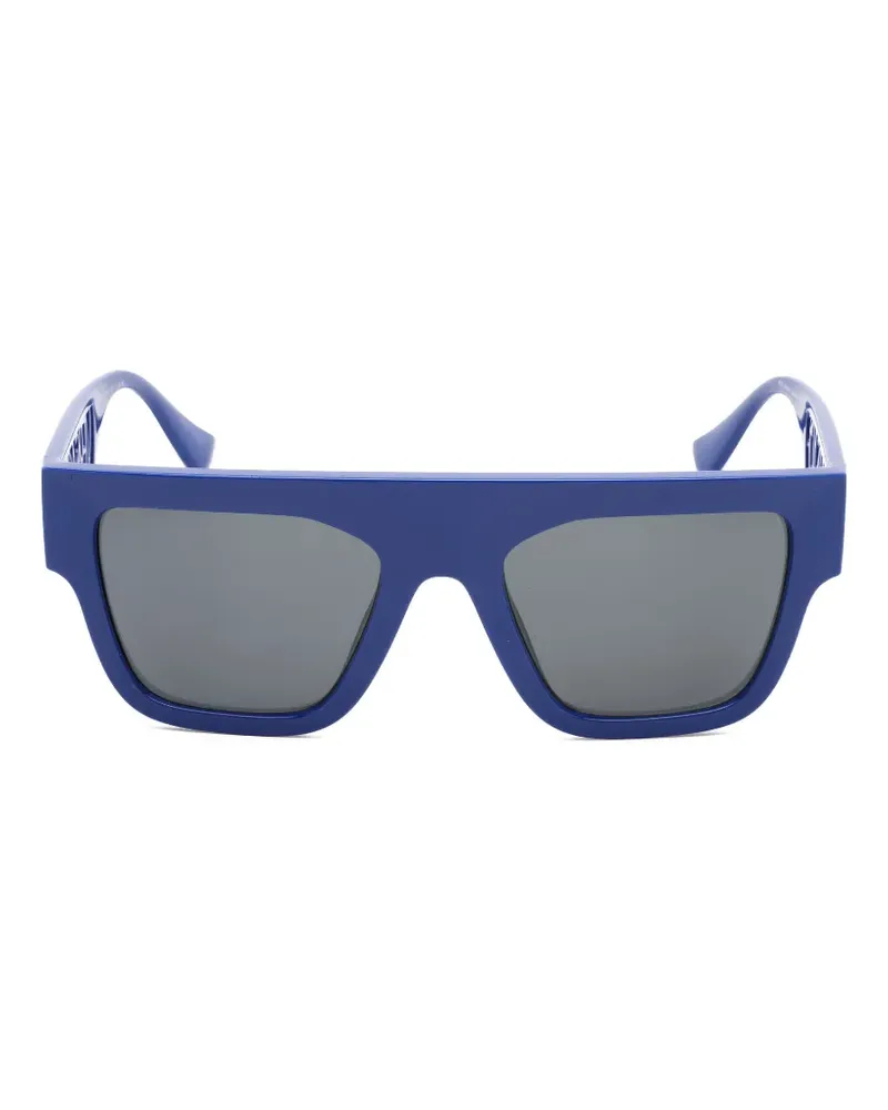 Versace Eckige Sonnenbrille mit Logo-Cut-Out - Blau Blau